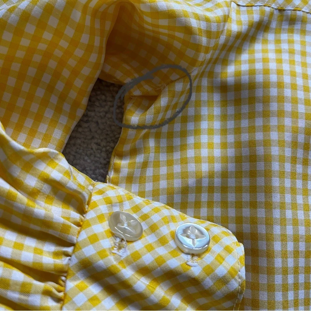 STELLA FAGIN GINGHAM PRINT BUTTON DOWN DRESS LIGHTWEIGHT COTTAGECORE PRAIRIE - Picture 4 of 10